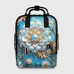 Рюкзак женский Цветы и жемчуг, цвет: 3D-принт