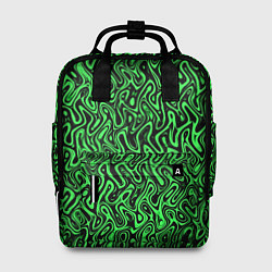 Рюкзак женский Чёрно-зелёный абстрактный узор, цвет: 3D-принт