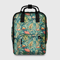Женский рюкзак Тропический фламинго в цветах