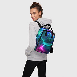 Рюкзак женский Яркие неоновые радужные разбитые плиты, цвет: 3D-принт — фото 2