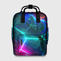Рюкзак женский Яркие неоновые радужные разбитые плиты, цвет: 3D-принт