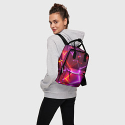 Рюкзак женский Красные плиты с фиолетовым свечением, цвет: 3D-принт — фото 2