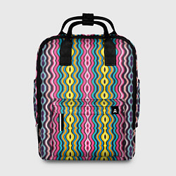 Рюкзак женский Абстрактные разноцветные вертикальные полосы, цвет: 3D-принт