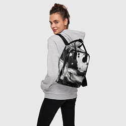 Рюкзак женский Чёрно-белая абстракция - кляксы, цвет: 3D-принт — фото 2