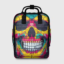 Рюкзак женский Граффити черепа - нейросеть, цвет: 3D-принт