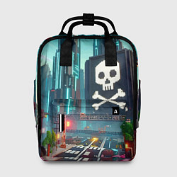 Рюкзак женский Minecraft district with skull - ai art fantasy, цвет: 3D-принт