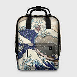Рюкзак женский Большой котик в Канагаве, цвет: 3D-принт