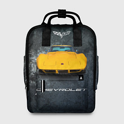 Рюкзак женский Спортивный американский Chevrolet Corvette, цвет: 3D-принт