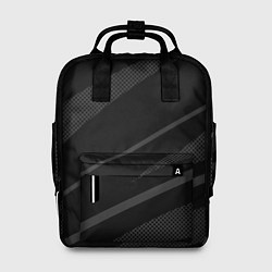 Рюкзак женский Чёрный с серым абстракция полосы, цвет: 3D-принт
