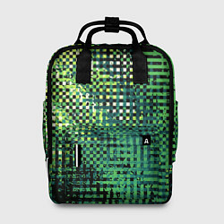 Рюкзак женский Чёрно-зелёный абстракция, цвет: 3D-принт