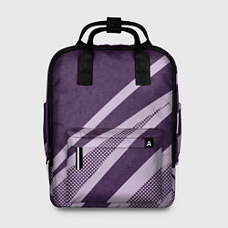 Рюкзак женский Фиолетовый абстрактный с полосой, цвет: 3D-принт