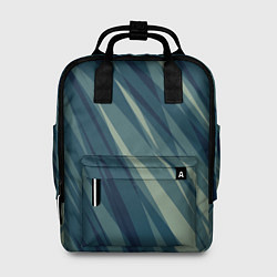 Рюкзак женский Зеленовато-синий полосы, цвет: 3D-принт