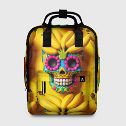 Рюкзак женский Мексиканские черепа и бананы - паттерн, цвет: 3D-принт