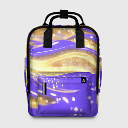 Рюкзак женский Фиолетово-золотая жидкая текстура, цвет: 3D-принт