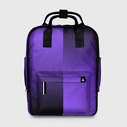 Рюкзак женский Чёрно-сиреневый градиент пополам, цвет: 3D-принт