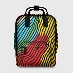 Рюкзак женский Абстрактные цветные линии, цвет: 3D-принт
