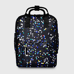 Рюкзак женский Чёрно-синий мозаика паттерн, цвет: 3D-принт