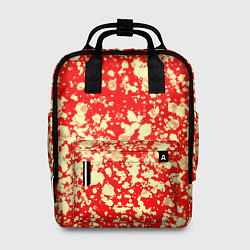 Рюкзак женский Пятнистый красно-жёлтый, цвет: 3D-принт