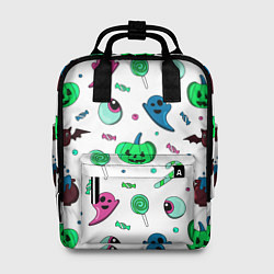 Женский рюкзак Halloween light green pumpkin - паттерн
