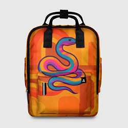 Рюкзак женский Змея в абстракции, цвет: 3D-принт