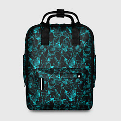 Рюкзак женский Голубой с черным абстрактный узор, цвет: 3D-принт