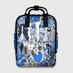 Рюкзак женский Monster energy sticker blue, цвет: 3D-принт