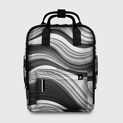 Рюкзак женский Абстракция серые и черные линии, цвет: 3D-принт