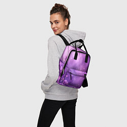 Рюкзак женский Волшебные цветы в фиолетовой дымке, цвет: 3D-принт — фото 2