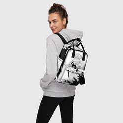 Рюкзак женский Реал Мадрид черный огонь, цвет: 3D-принт — фото 2