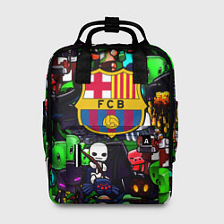 Рюкзак женский Minecraft x barcelona fc, цвет: 3D-принт