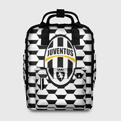 Рюкзак женский Juventus геометрия черно белая, цвет: 3D-принт