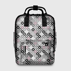 Рюкзак женский Цветочный серо-розовый узор ретро, цвет: 3D-принт