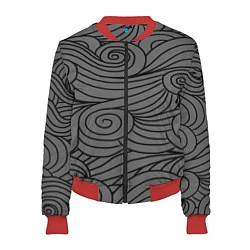 Бомбер женский Gray pattern, цвет: 3D-красный
