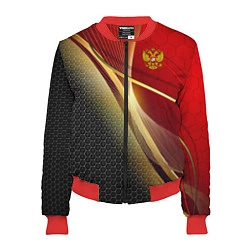 Бомбер женский RUSSIA SPORT: Gold Collection, цвет: 3D-красный