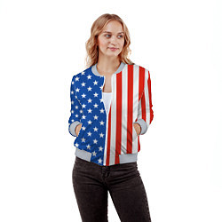 Бомбер женский American Patriot, цвет: 3D-меланж — фото 2