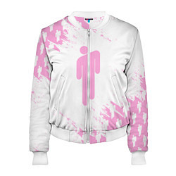 Бомбер женский Billie Eilish: Pink Style, цвет: 3D-белый