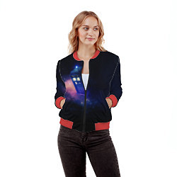 Бомбер женский TARDIS, цвет: 3D-красный — фото 2