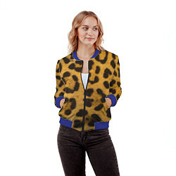Бомбер женский Леопард, цвет: 3D-синий — фото 2