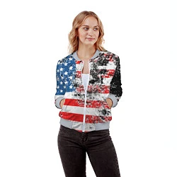 Бомбер женский США, цвет: 3D-меланж — фото 2