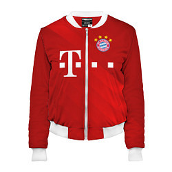 Бомбер женский FC Bayern Munchen, цвет: 3D-белый