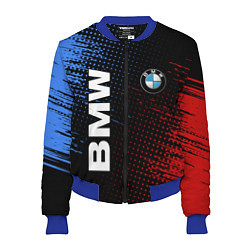 Бомбер женский BMW ТЕКСТУРА, цвет: 3D-синий