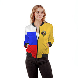 Бомбер женский Имперское знамя ТРИКОЛОР, цвет: 3D-черный — фото 2