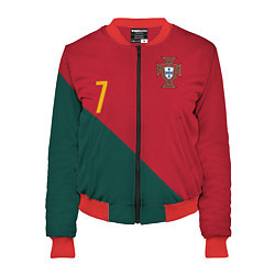 Бомбер женский Роналду ЧМ 2022 сборная Португалии, цвет: 3D-красный