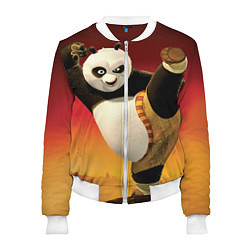 Бомбер женский Кунг фу панда, цвет: 3D-белый