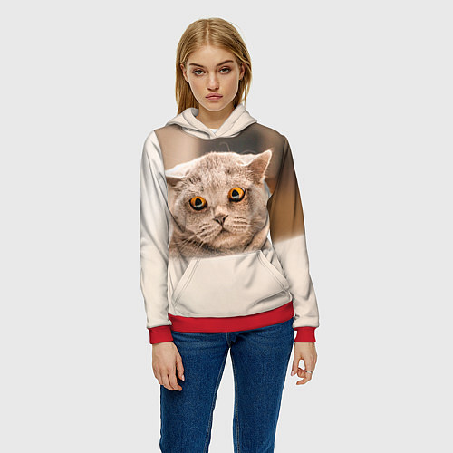 Женская толстовка Британец 7 / 3D-Красный – фото 3