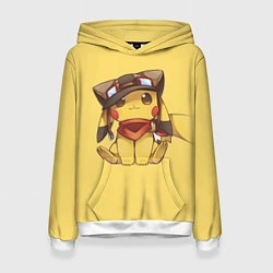 Толстовка-худи женская Pikachu, цвет: 3D-белый