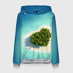 Толстовка-худи женская Остров, цвет: 3D-меланж