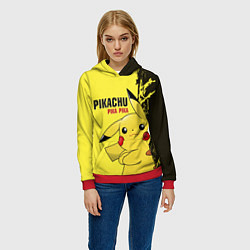 Толстовка-худи женская Pikachu Pika Pika, цвет: 3D-красный — фото 2
