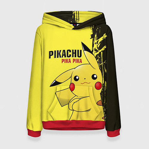 Женская толстовка Pikachu Pika Pika / 3D-Красный – фото 1