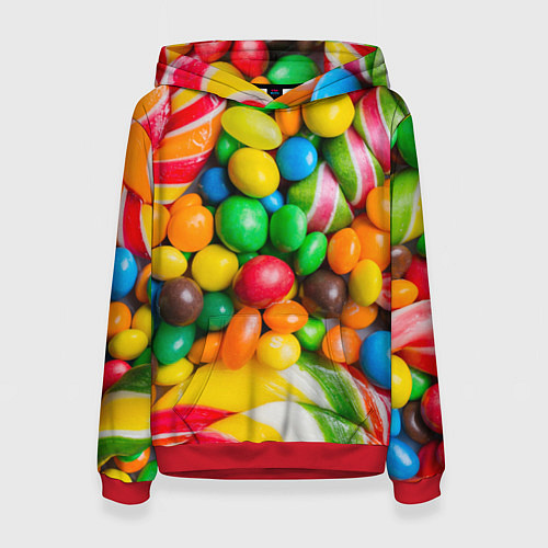 Женская толстовка Сладкие конфетки / 3D-Красный – фото 1